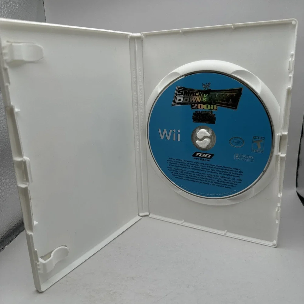 WWE SmackDown vs Raw 2008 Featuring ECW Nintendo Wii Game & Case THQ